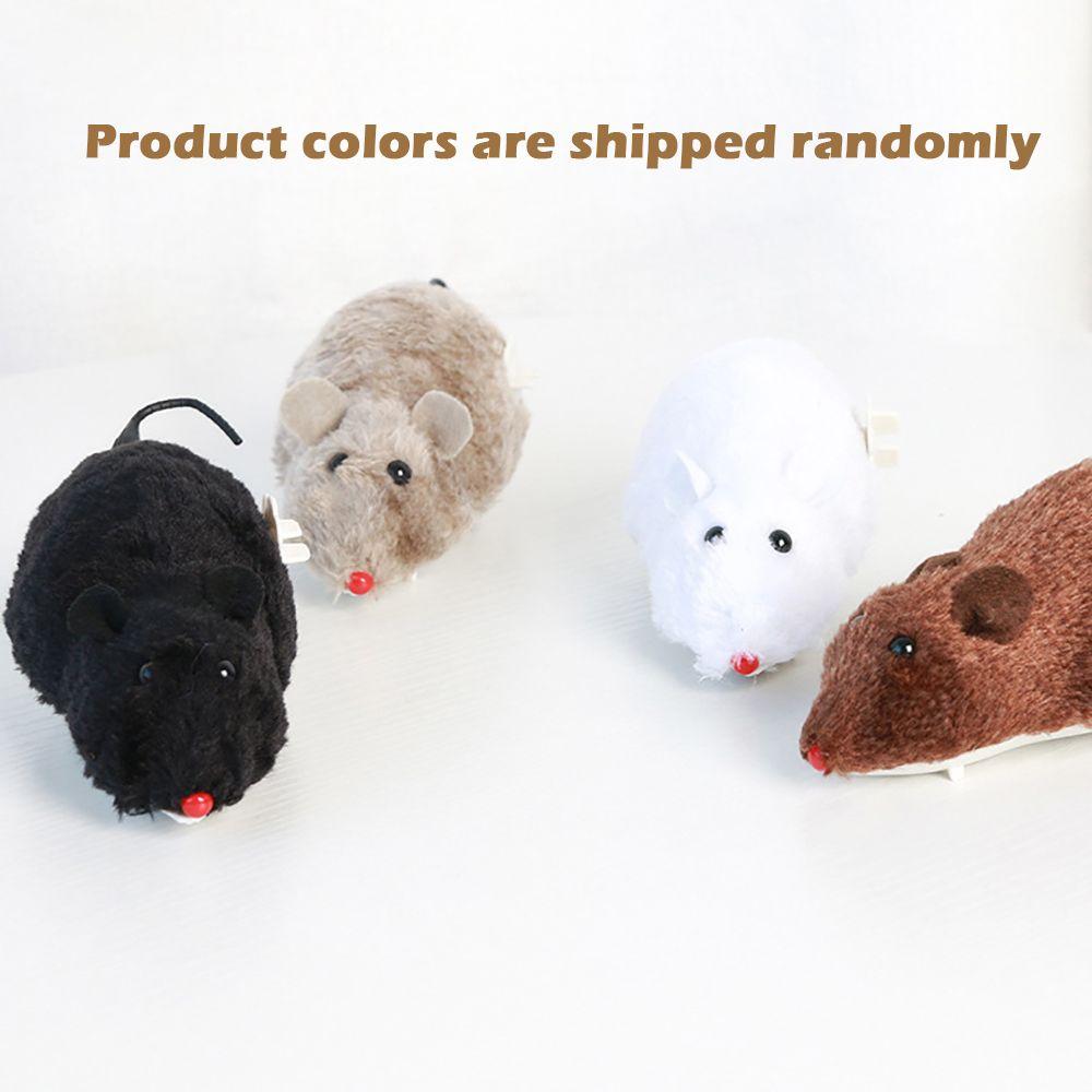 Rat Mechanical Motion Power Wind Up Toys Cat Dog Playing Toy Clockwork Toy Plush Mouse Toy