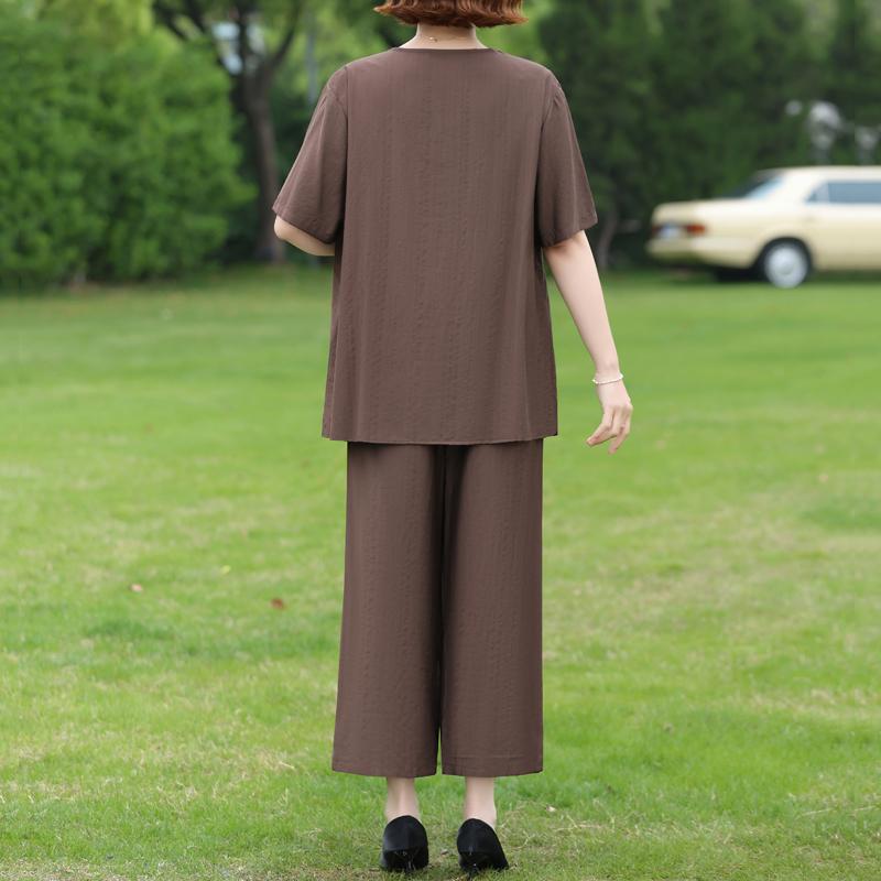 Women's Plus Size 2-Piece Casual Set, Short Sleeve Top & Elastic Waist Pants (3XL-7XL)