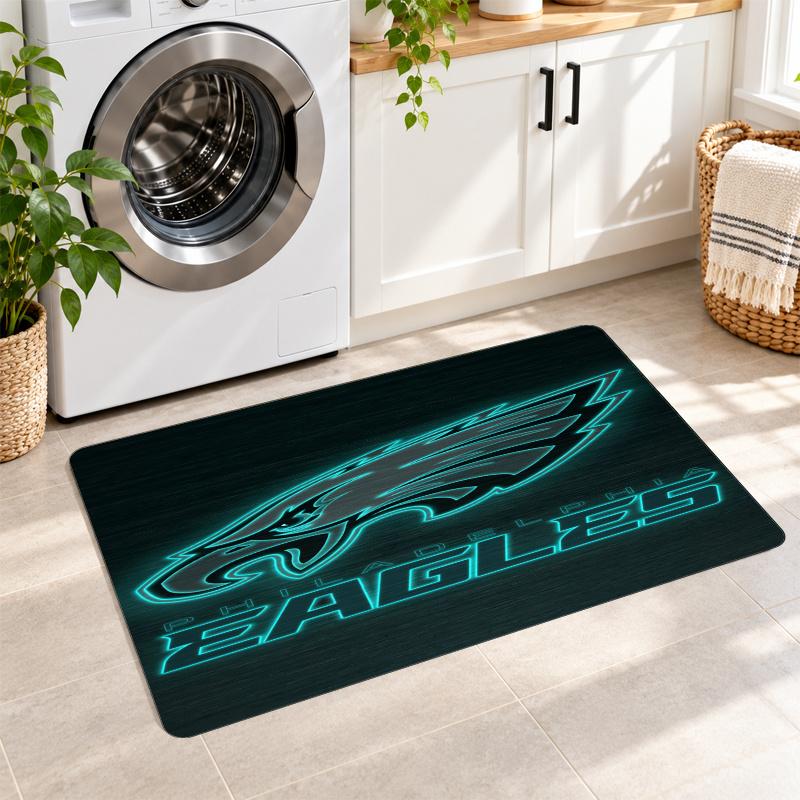 Flannel Kitchen Mat Philadelphia Eagles Soft Area Rug Non Slip Floor Carpet Home Decoration