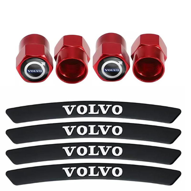 Car Tire Valve Cap Wheel Hub Sticker Tire Rim Decorative Sticker Suitable for Volvo V60 V40 Xc90 Xc40 S60 Xc60 V70 S90 V90 Xc70