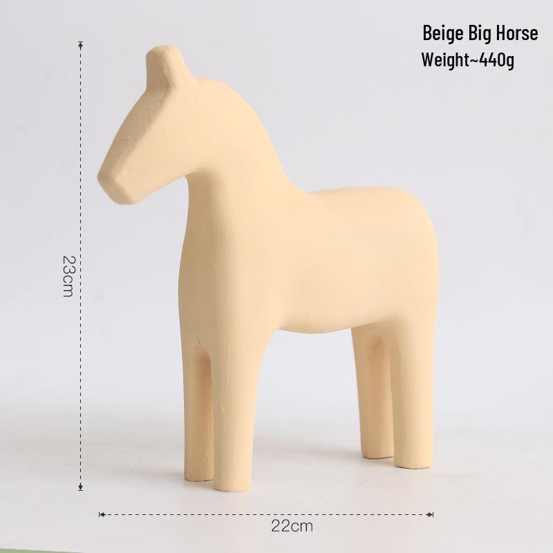 Adorno de Caballo de Madera Estilo Nórdico Morandi para Decoración de Hogar, Oficina o Sala de Estar