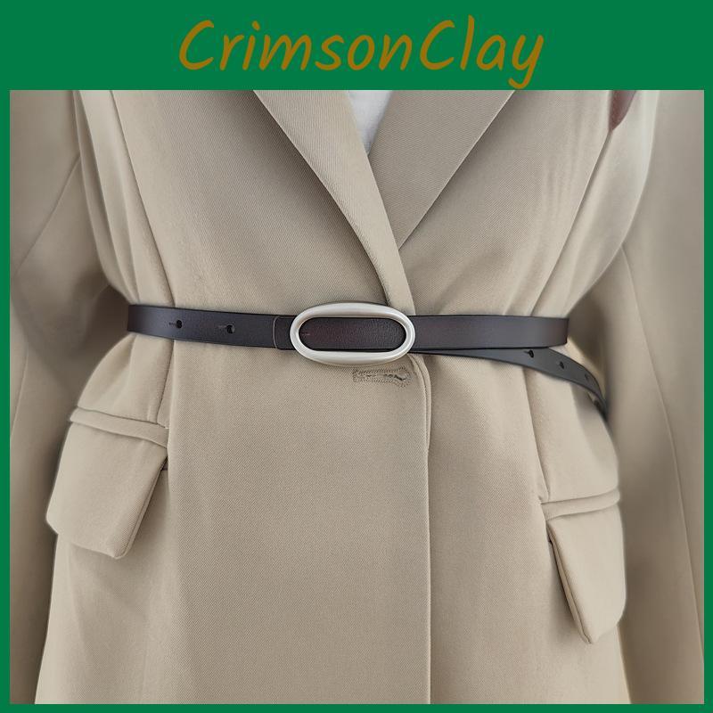 Leather Color Solid Waist Belt With Alloy Buckle For Women Office Gift Wear