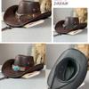 Cinturón Cabeza de Buey Sombrero Vaquero de Vaquera Sombrero de Ala Ancha Sombrero Vintage con Remaches Para Viajes al Aire Libre Uso Diario Montar a Caballo