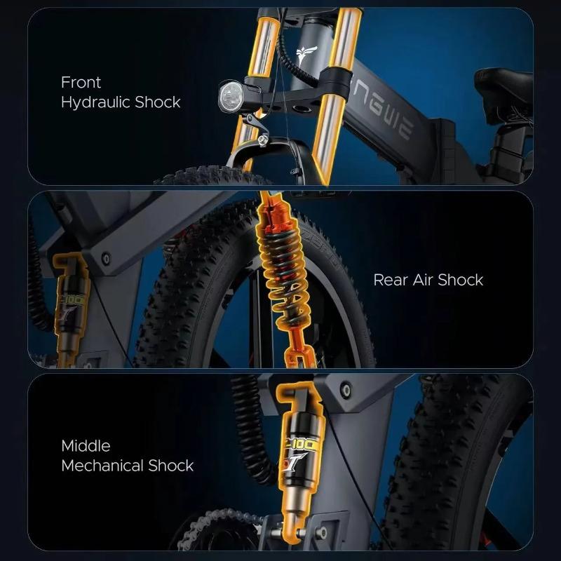 ENGWE X26 E-Bike Brushless Motor 48V29.2AH Dual Battery Triple Suspension Electric Bicycle 26-Inch Fat Tire Motion Electric Bike