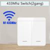 Tuya WiFi Smart Switch 433MHz Relais Empfänger Kabellos 1/2/3-fach 86 Wandpanel Schalter APP-Steuerung Funktioniert mit Alexa Google Home