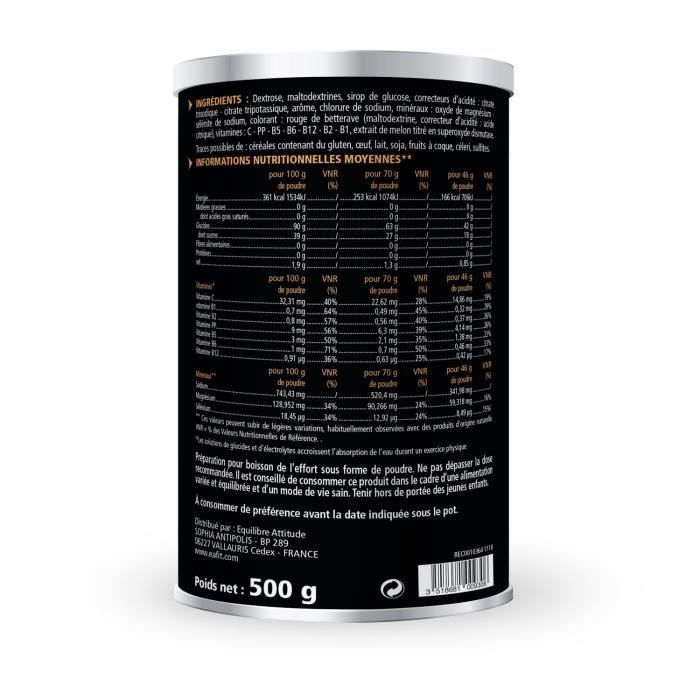 Eafit Boisson Energétique -3H Goût Fruits Rouges 500g