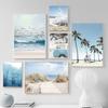 Beach Waves Coconut Trees Seagulls Wall Art  Summer Seascape Canvas PaintingPoster And Prints Picture For Living Room Home Decor