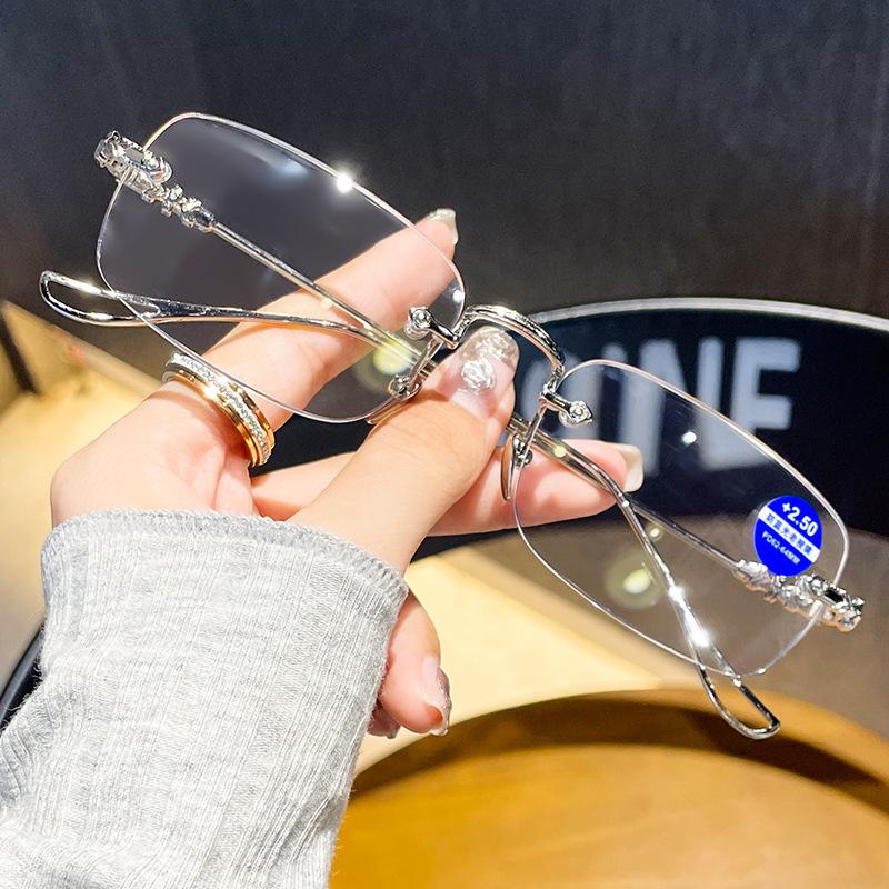 Titanium Alloy Square Rimless Myopia Glasses Unisex Prescription Eyewear 0 TO -5.0 Lightweight Durable