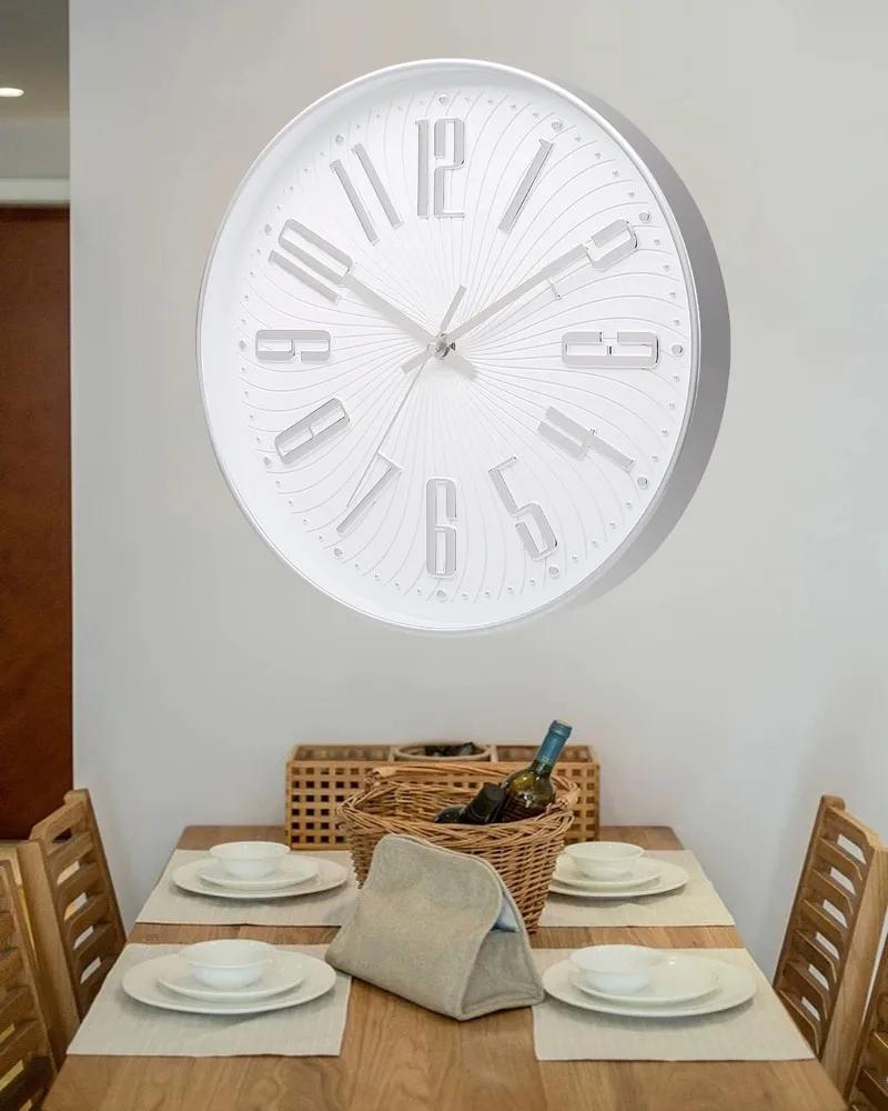 10 Inch Simple Mute Wall Clock Does Not Tick Round Three-dimensional Wall Hanging Clock for Study Classroom Living Room School
