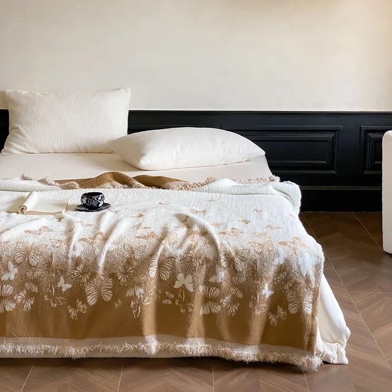 

Высококачественные теплые одеяла осень-зима для дивана, жаккардовые одеяла с имитацией меха норки, теплое одеяло из высококачественного шалевого одеяла Pillow 45x45cm