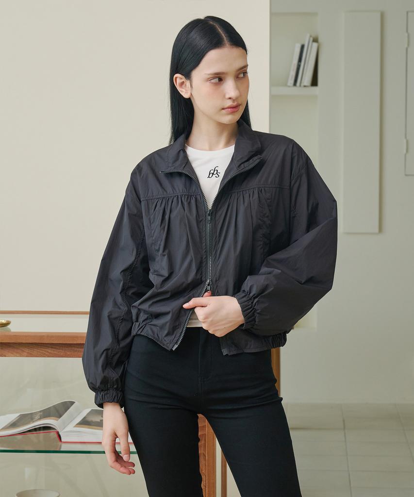Bibyseob Shirred Windbreaker Black [T43]