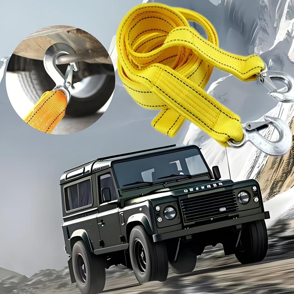 Vysoce odolné přívěsové lano Dvouvrstvý nylon se zesílenými oky a měkkými smyčkami Vhodné pro většinu vozidel, Ideální pro pomoc při nakládání