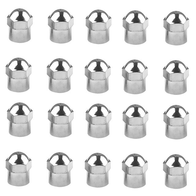 30/20/10pcs Tire Valve Caps for Cars Motorcycles Bike Valve Cap Round Head Chrome Plating Material Plastic Dust Proof Covers