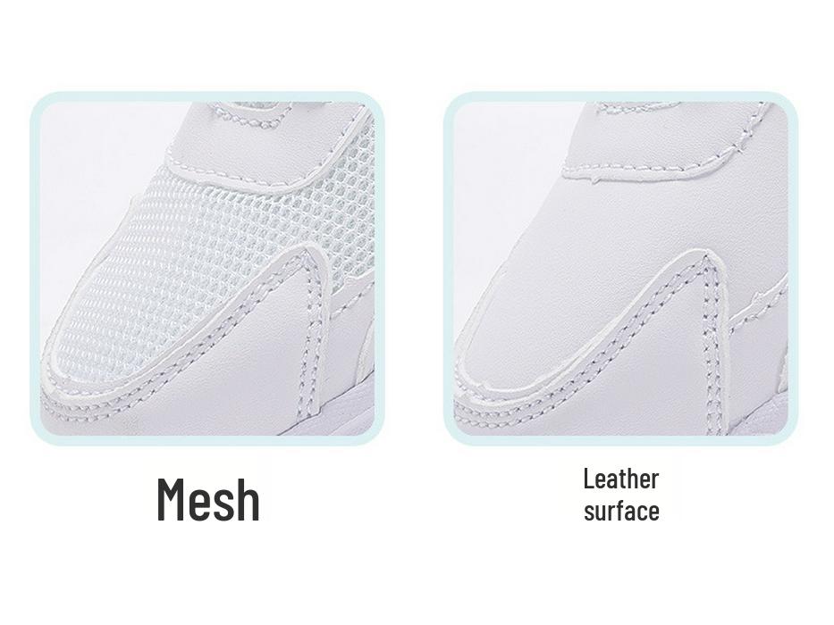 Kids' Spring Sports Shoes: Non-Slip Soft Sole Running Sneakers, White Leather, Casual Fashion for Boys & Girls