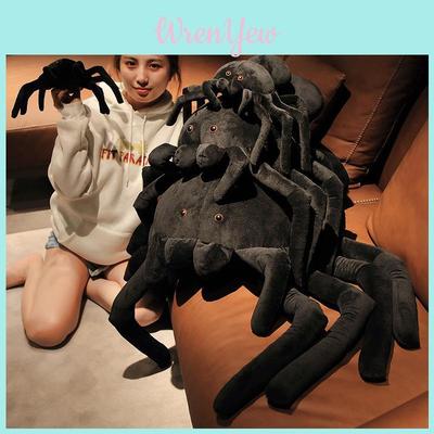 Black Spider Plush Toy Soft And Cuddly Ideal For Pranks And Sofa Cushions