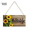 Front Door Sign Wooden Welcome Sign, Sunflowers Decor, Waterproof And Durable Hanging Bright Color Board for Home Indoor Outdoor Entrance Walls Garden