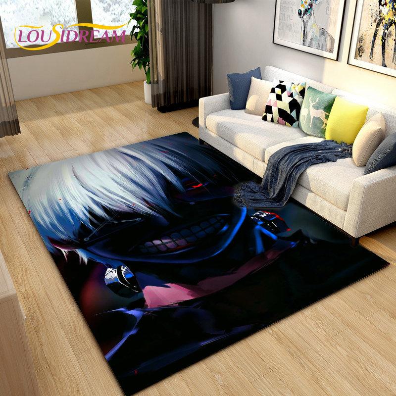 Tokyo Ghoul Japan Anime Cartoon Area Rug,Carpet Rug for Living Room Bedroom Sofa Doormat Decoration, Kid Play Non-slip Floor Mat