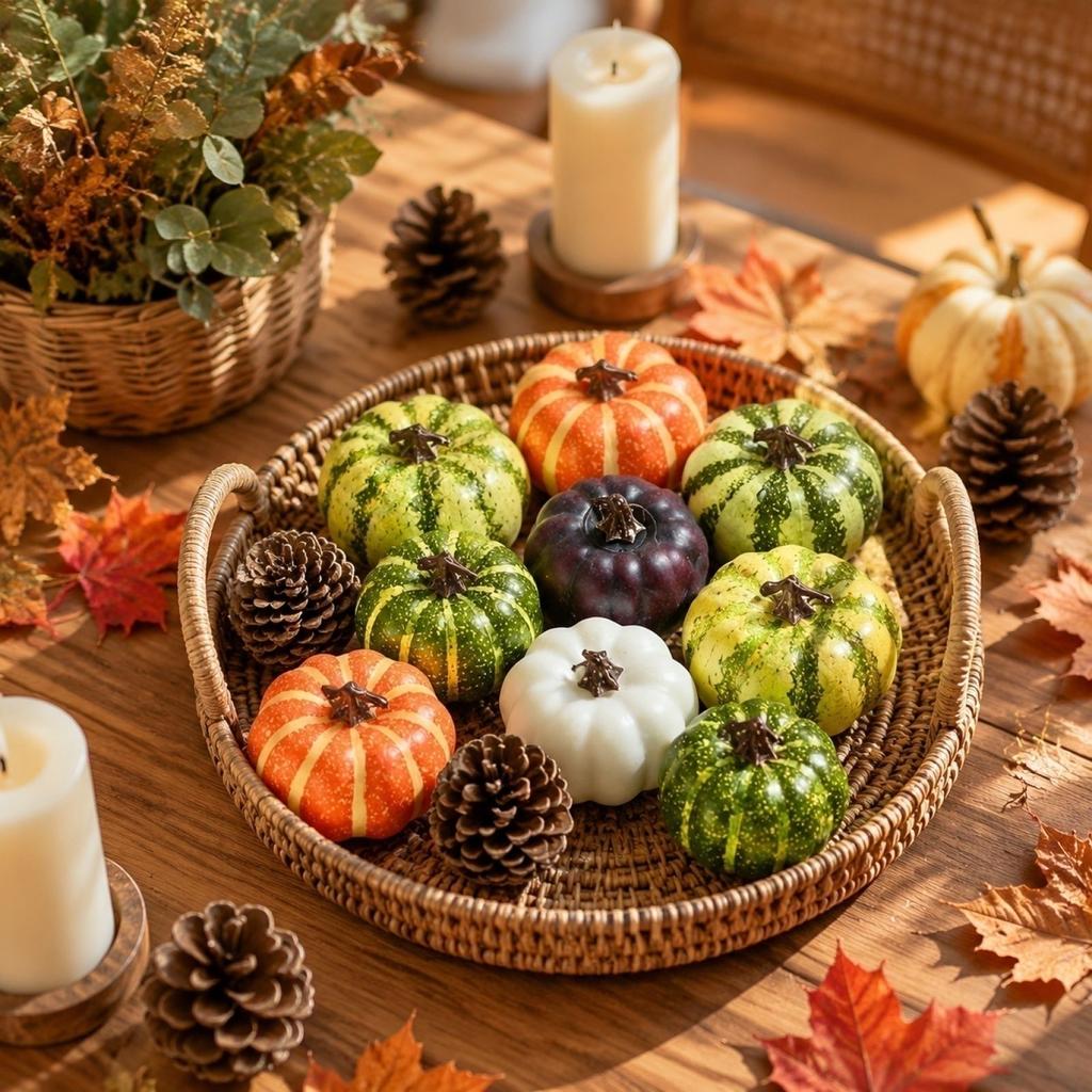 Set di Zucche Finte Decorazioni in Schiuma Zucche e Verdure Finte per Decorazioni di Halloween e Festival Autunnale