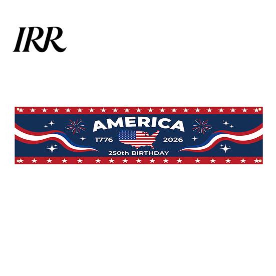 Independence Day Decor 250th Anniversary Banner 6.5x1.5ft 250 Years of Freedom American Patriotic Decoration 1776-2026 Outdoor Party USA Porch