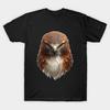 Herren Schwarzes T-Shirt mit Aufdruck Roter Schwanzfalke Porträt No-Cut Transferpapier Druck Baumwoll-T-Shirt