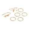 7pcs/lot women's clip earrings open ear cuff without piercing hiphop boucle oreille femme gold color metal star moons ear clips
