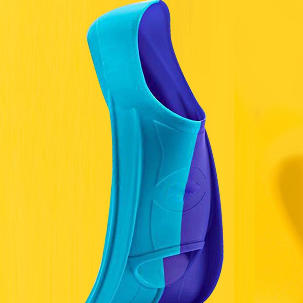 2PCS Silicone Swim Fins Blue Short Blade Fins Swimming Training Flippers for Diving Breaststroke