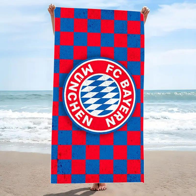 FC Bayern Munich Print Beach Towel, Large Soft Quick Dry Towel for Beach Camping Swimming