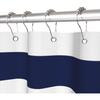 White Navy Blue Shower Curtain for Bathroom 72x72inches Boho Navy Blue and White Striped Waffle Shower Curtain Set with Hooks Bohemia Geometric