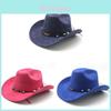Ethnic Style Western Cowboy Hat With Large Brim For Outdoor Sunshade And Breathability