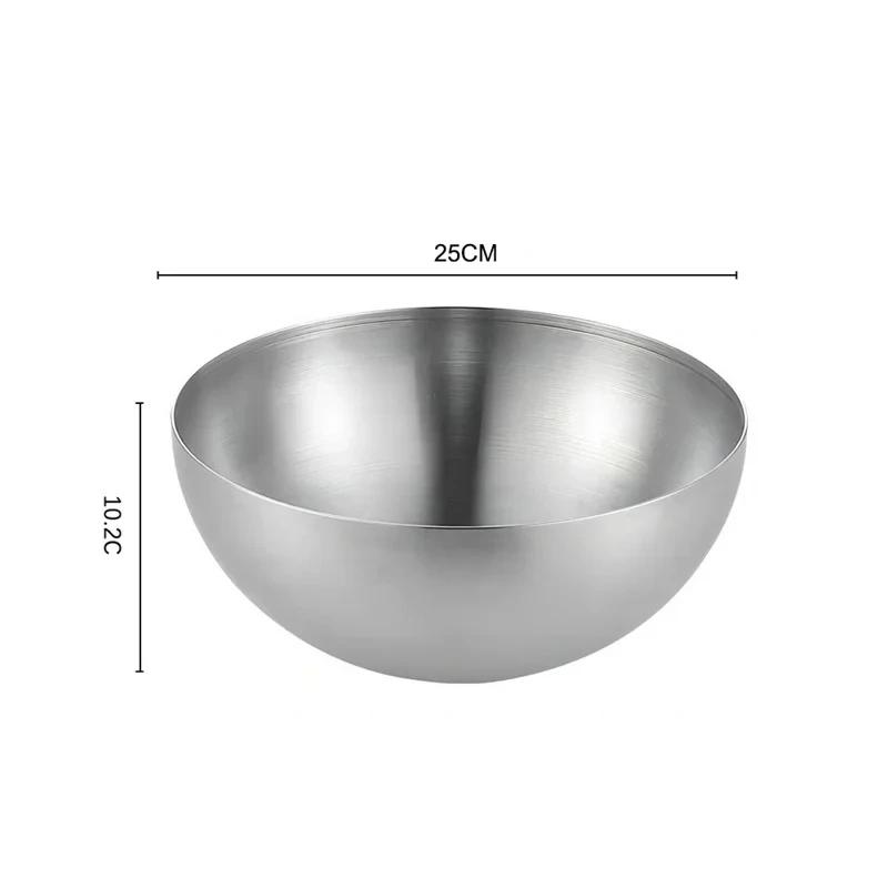 Fruit Salad Bowls Golden Stainless Steel Large Capacity Korean Style Food Container Soup Rice Noodle Kitchen Tableware for Home