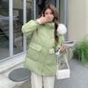 Autumn and Winter New Loose Cotton-padded Jacket Hooded Large Fur Collar Thickened Down Cotton-padded Jacket Women's Medium and Long Cotton-padded Ja
