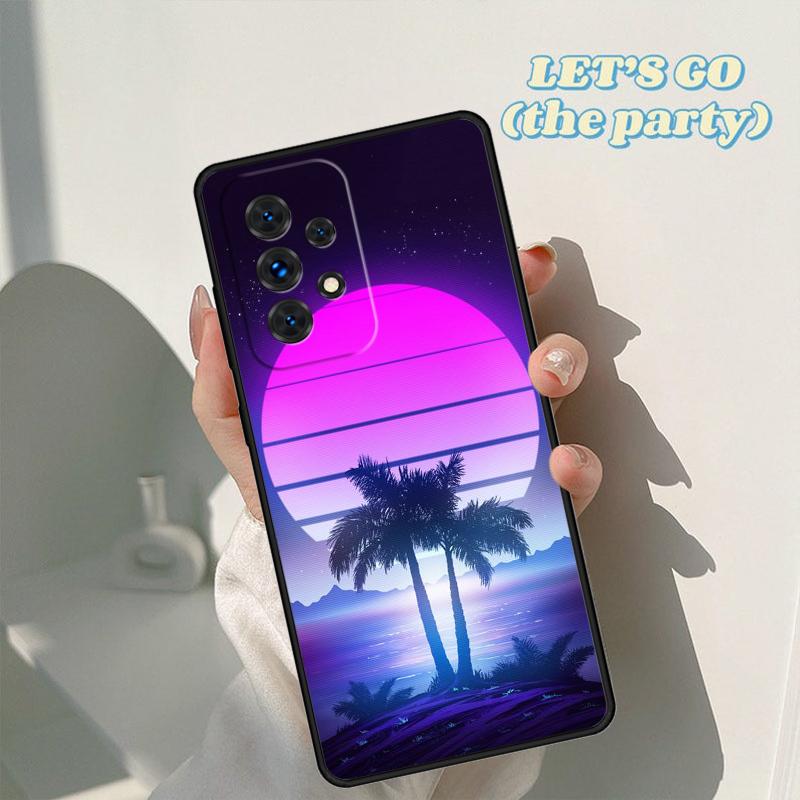 80s Retrowave Neon Palms Tree phone case For Samsung Galaxy A42 A31 A40 A51 A71 A32 A80 A52 A72 A73 A21S A50 A70 A11 A12