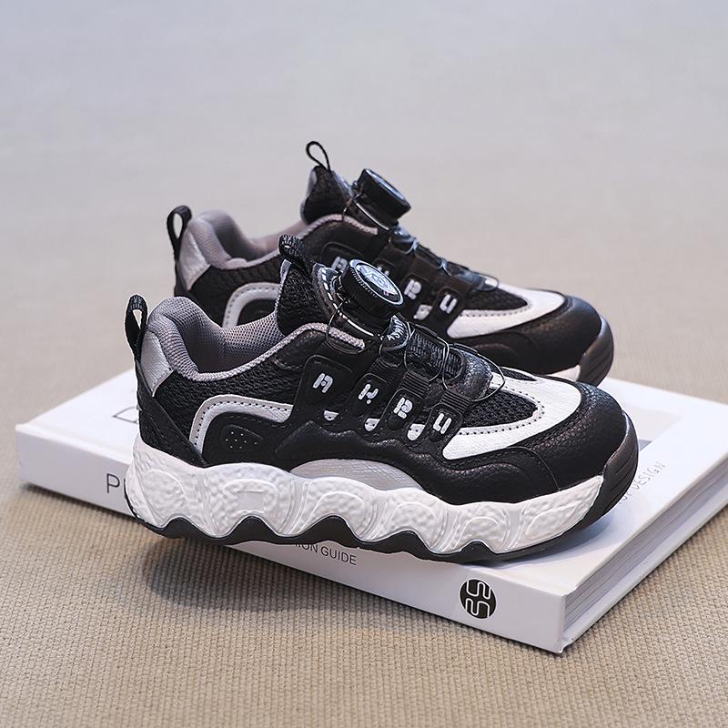 Girls' Sports Shoes 2025 Spring and Autumn New Children's Rotating Buckle Girls' Dad Shoes Breathable Medium and Older Children's Casual Shoes