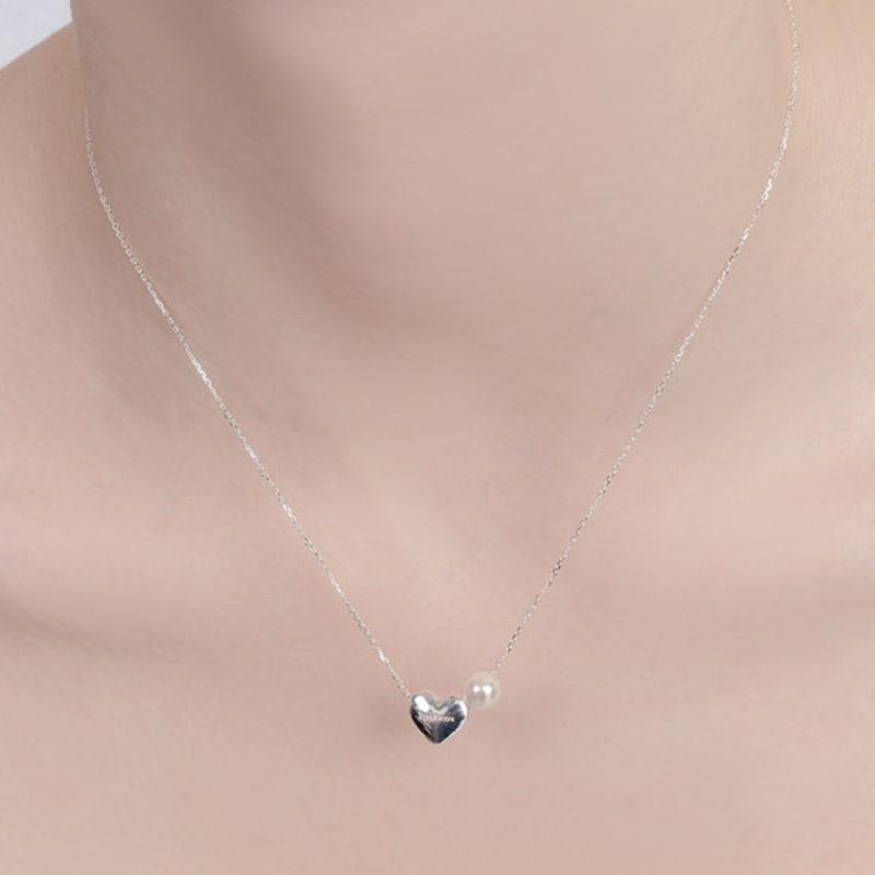 engbrox Lovers Heart Pearl Necklace