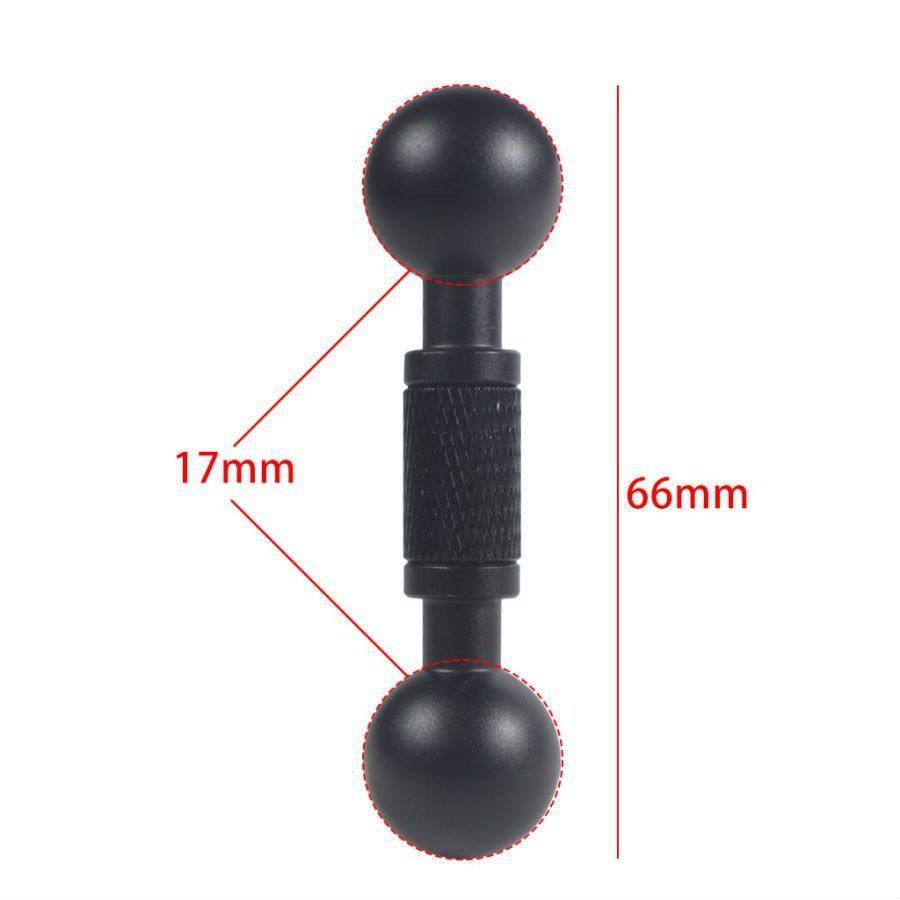 13-25mm Aluminum Alloy Ball Head Phone Car Mount Extension Rod with 1/4" Connector