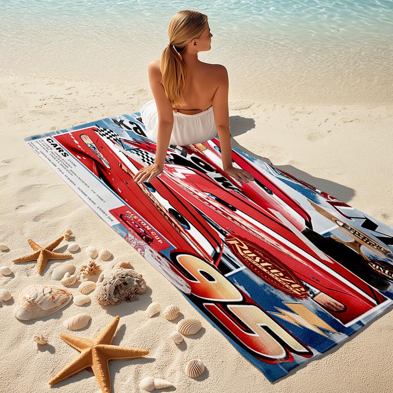 Lightning McQueen Beach Towel Outdoor Camping Beach Towel for Vacation Swim Outdoor Pool Absorbent Bath Towel