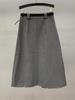 Women's High-Waist Gray Pleated A-Line Skirt - 2026 Trend