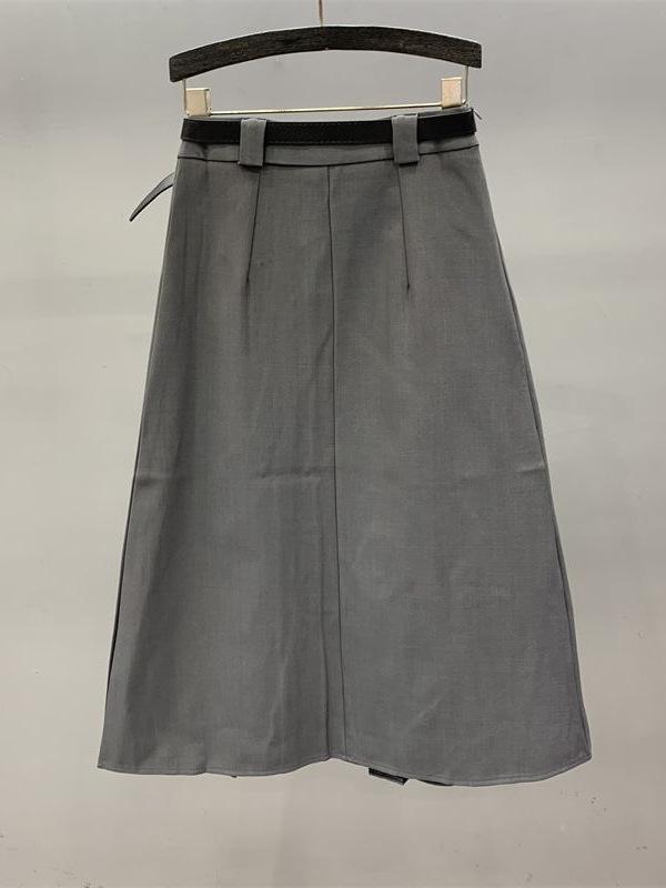 Women's High-Waist Gray Pleated A-Line Skirt - 2026 Trend