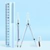 3-in-1 Compass Ruler Set Stationery Set Mathematics Function Ruler Measuring Ruler Pencil Compass Kit School Office