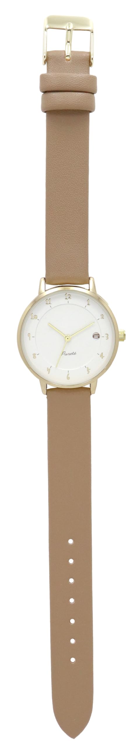 Fieldwork Analog Watch with Leather Strap and Stylish and Imero BR Women s Calendar, Functional, Brown, YM073-3