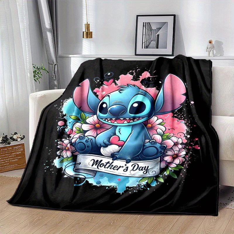 1pc Cute Stitch Printing Blanket - Soft, All-Season Throw for Living Room, Bedroom,Personalized Gift with Adorable Cartoon Design