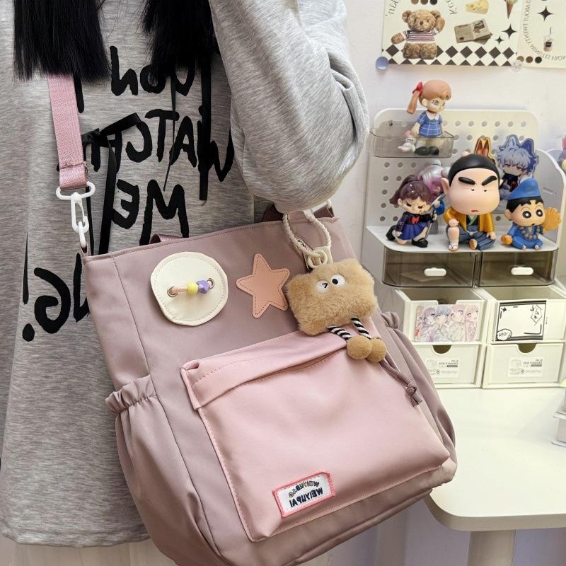 Small fresh contrasting color make-up bag sweet ins student handbag girl heart youth campus large capacity shoulder bag