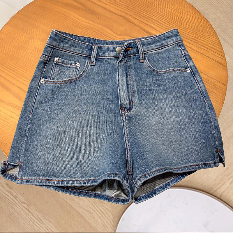 Женские джинсовые шорты с высокой талией и широкими штанинами Sybilla, стиранные L