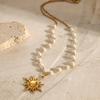 Youthway Personality Sun Pendant Necklace Elegant Multi-Pearl Chain Romantic Birthday Gift For Women Statement Jewelry Accessory