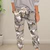 Women Pants Camouflage Print Pockets Elastic Waist Full Length Casual Loose Women