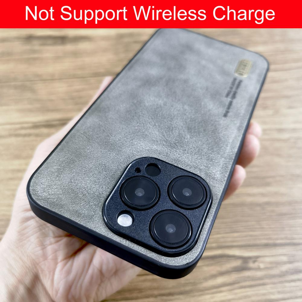 

Чехол Retra из искусственной кожи для iPhone 15, 14, 13, 12 Pro Max 15Pro 14Pro ProMax, встроенные металлические пластины, поддержка адсорбции автомобильного крепления For iPhone 14 Pro