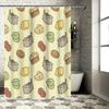 Adorable  Cat Burger Shower Curtain Waterproof Decor Kids Adults Easy Clean Home Travel Suitable for Wet and Dry Separation