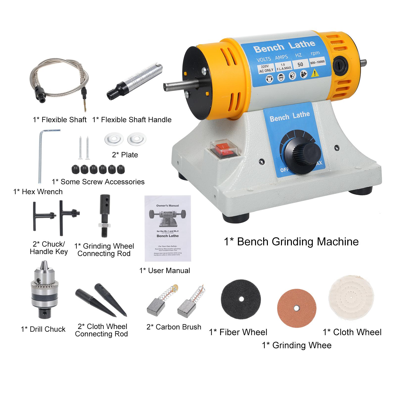 

Скоростной полировальный станок 320 Вт Многофункциональный настольный шлифовальный станок Двусторонний полировщик для полировки нефрита, дерева, пчелиного воска белый