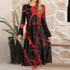 Women's Fashionable Loose Halloween Printed Round-neck Dress