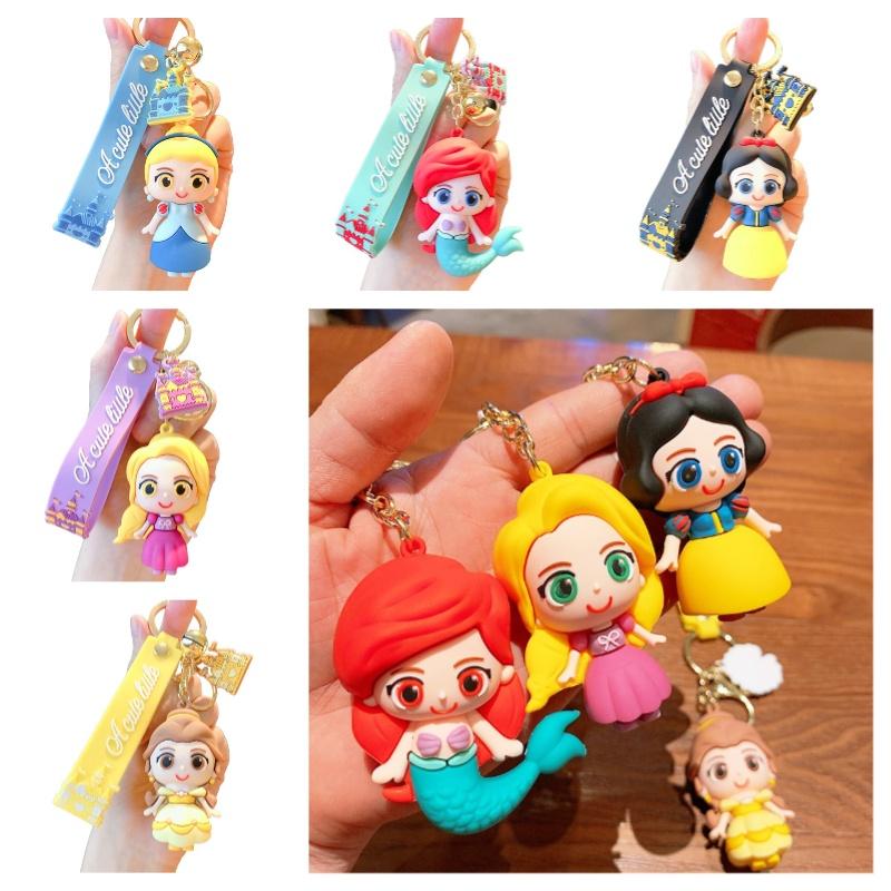 Cute Cartoon Castle Princess Keychain Pvc Action Figure Car Bag Pendant Wholesale Jg-y053